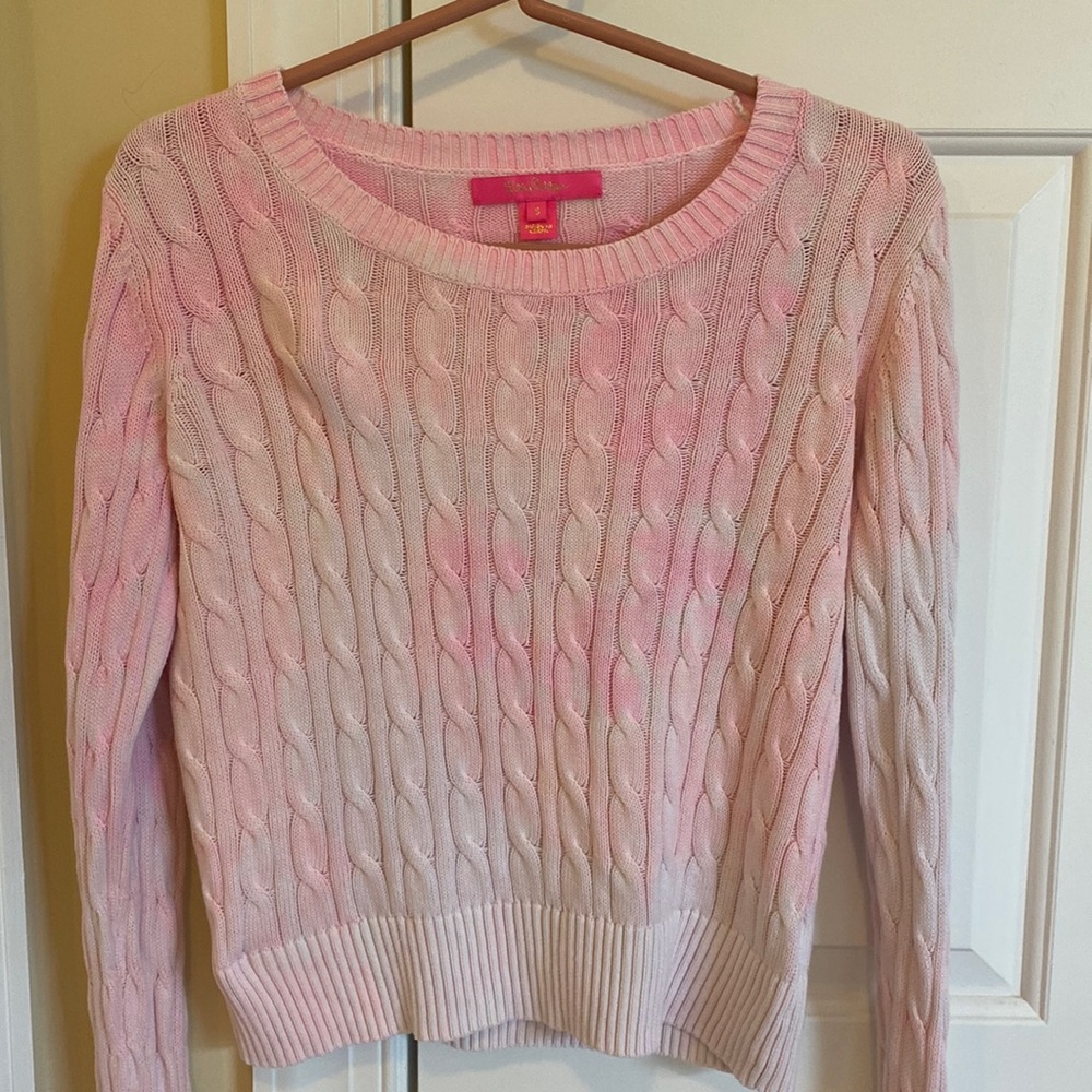 Lilly Pulitzer tie dye cable knit sweater S